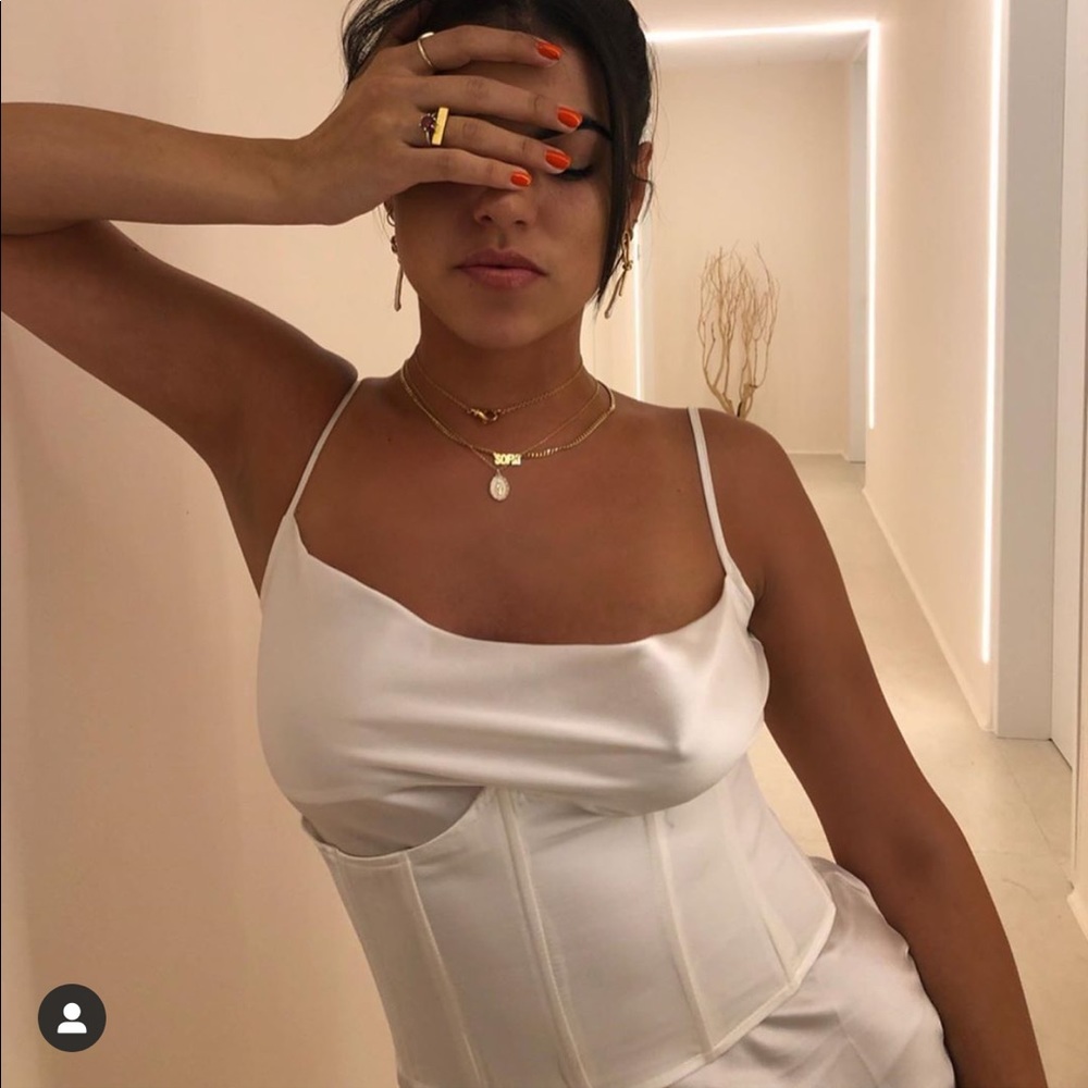 Silk white corset from the brand STEELE